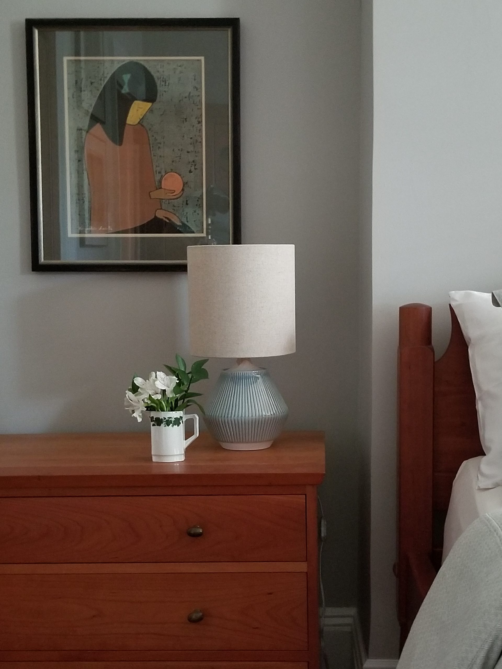 bedside table in O'Hara Suite