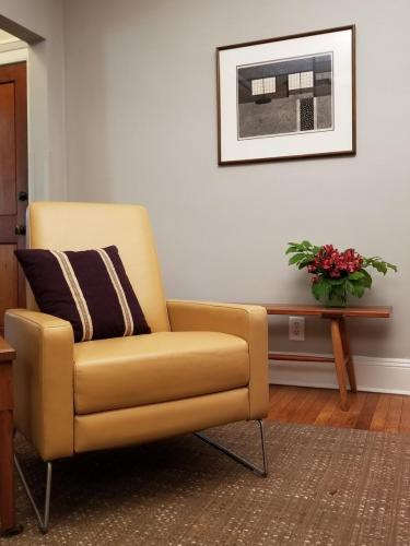 Leather recliner in O'Hara Suite