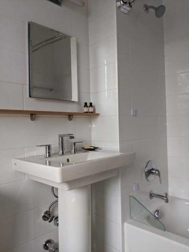sink and shower in Arthur Miller Suite bathroom